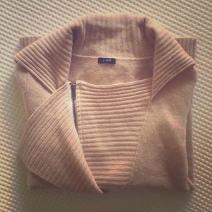 JCrew cowl asymmetrical zip cashmere sweater